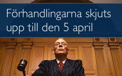 Förhandlingarna skjuts upp till den 5 april