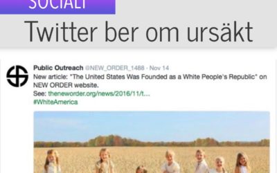 Twitter ber om ursäkt för nazistreklam