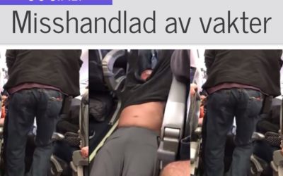 United Airlines skickade vakter på passagerare