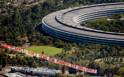 EFF protesterade mitt under Apples keynote