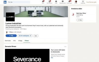 Här är Lumon Industries skrämmande sida på Linkedin
