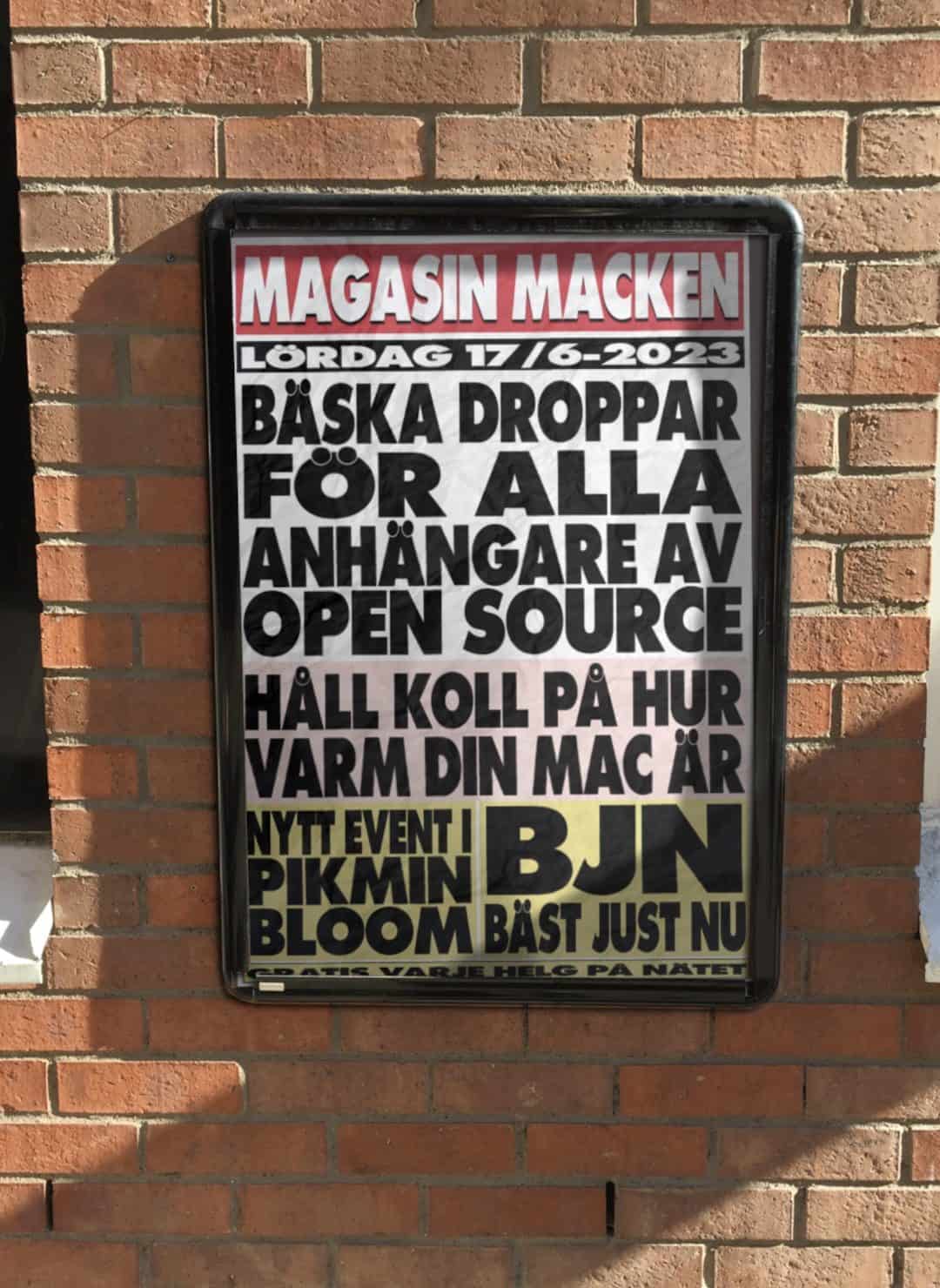 Löpsedeln. Det här bjuder Magasin Macken på 25 juni 2023