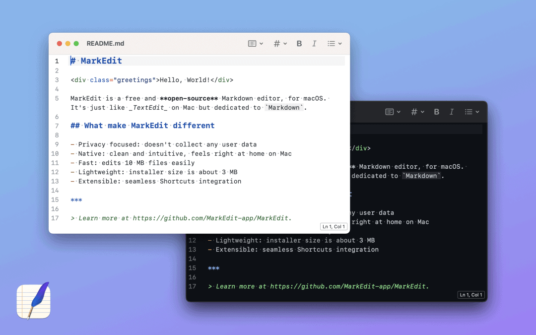Gratis är gott: MarkEdit – som TextEdit men för Markdown