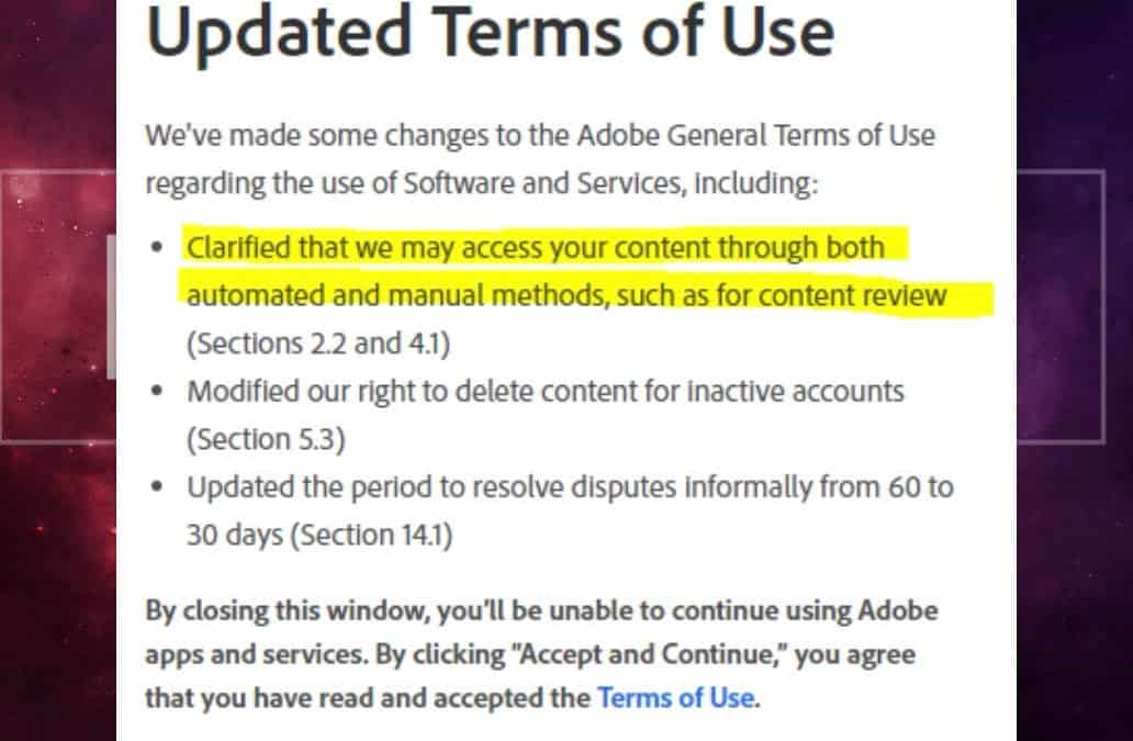 Adobe ändrar sina regler – uppror bland användarna