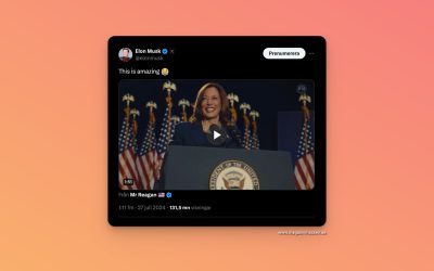 Elon Musk sprider manipulerad video med Kamala Harris och bryter mot sina egna regler