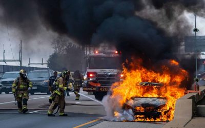 Tesla Cybertruck ignites after crashing into a fire hydrant