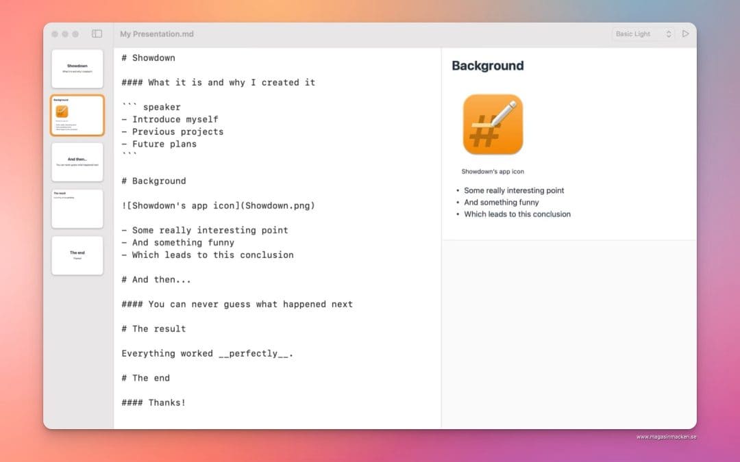 Gratis är gott: Skapa presentationer med Showdown och Markdown