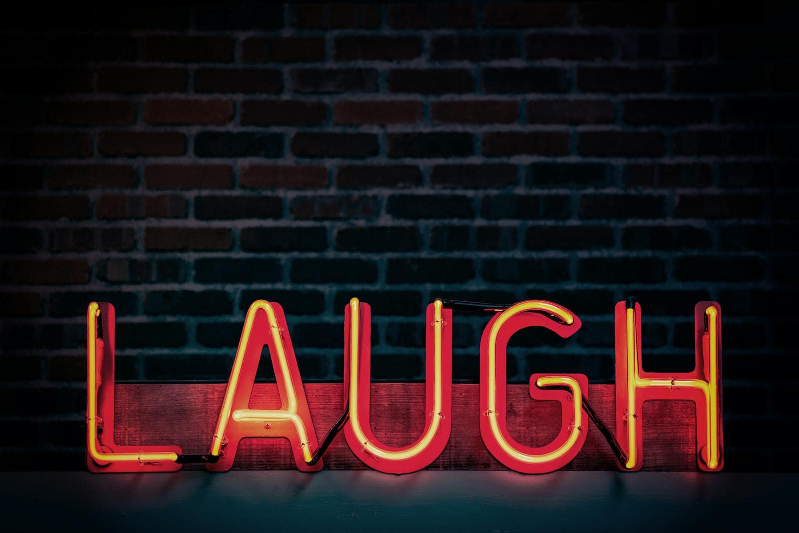 Laugh Neon-light Signage Turned on