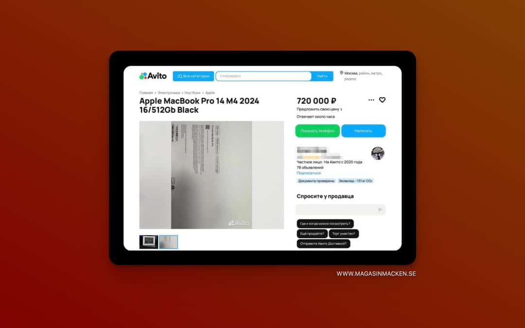 Nya macBook M4 dyker upp på säljsajter i Ryssland