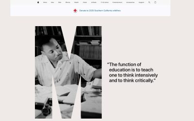 Apple celebrates Martin Luther King Jr Day on its homepage