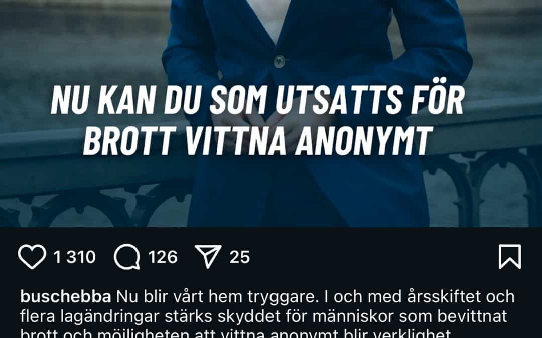 Omdiskuterad lag med anonyma vittnen införs nu – men tro inte på Ebba Bush