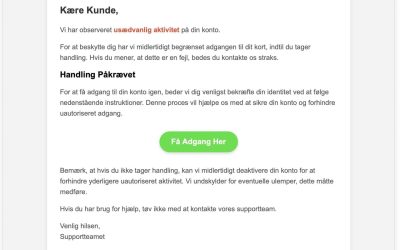 Misslyckade phishingförsök i min inkorg